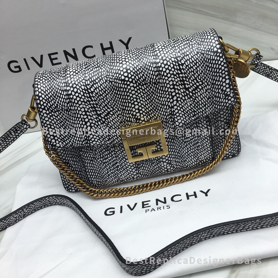 Givenchy Small GV3 Bag In Gray Python Effect Leather GHW 29999-1